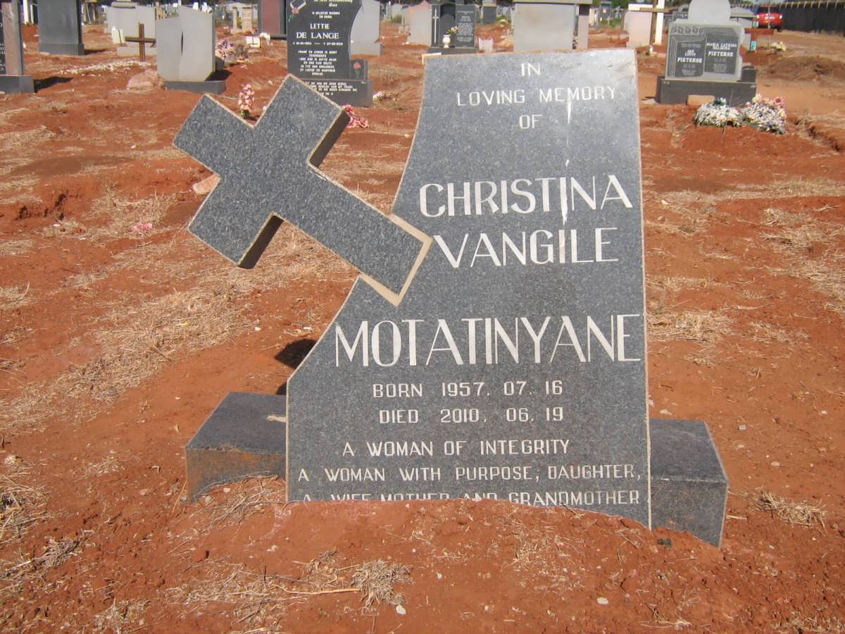 MOTATINYANE Christina Vangile 1957-2010