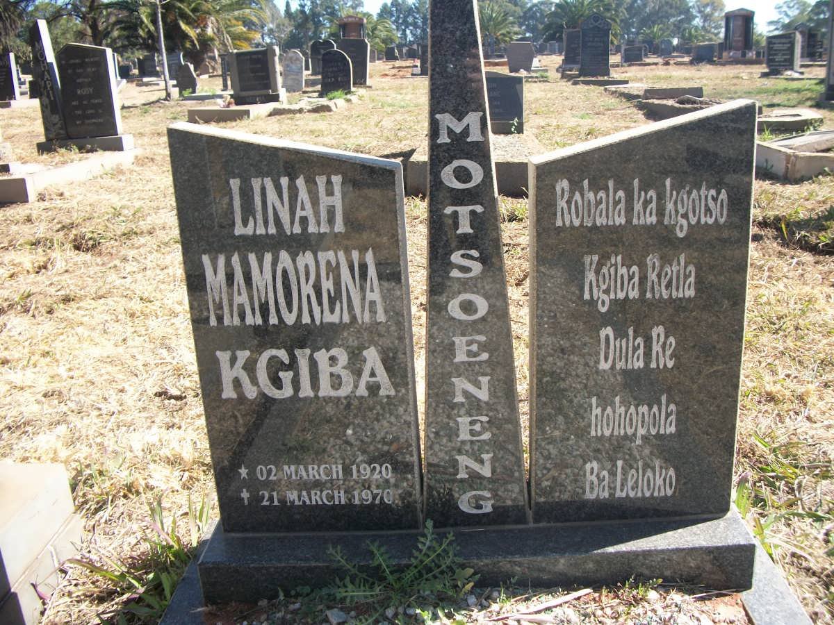 MOTSOENENG Linah Mamorena Kgiba 1920-1970