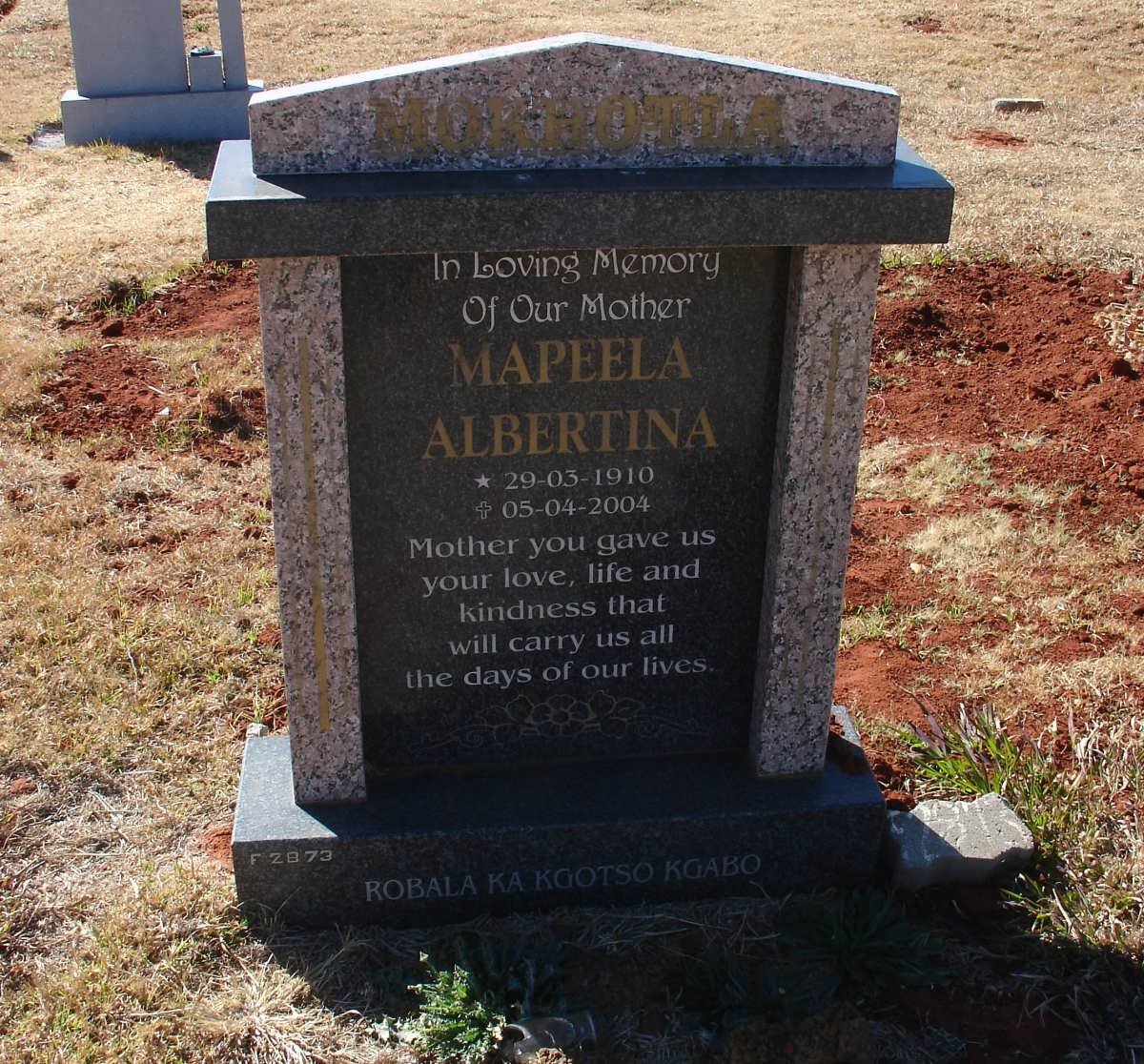 MOKHOTLA Mapeela Albertina 1910-2004