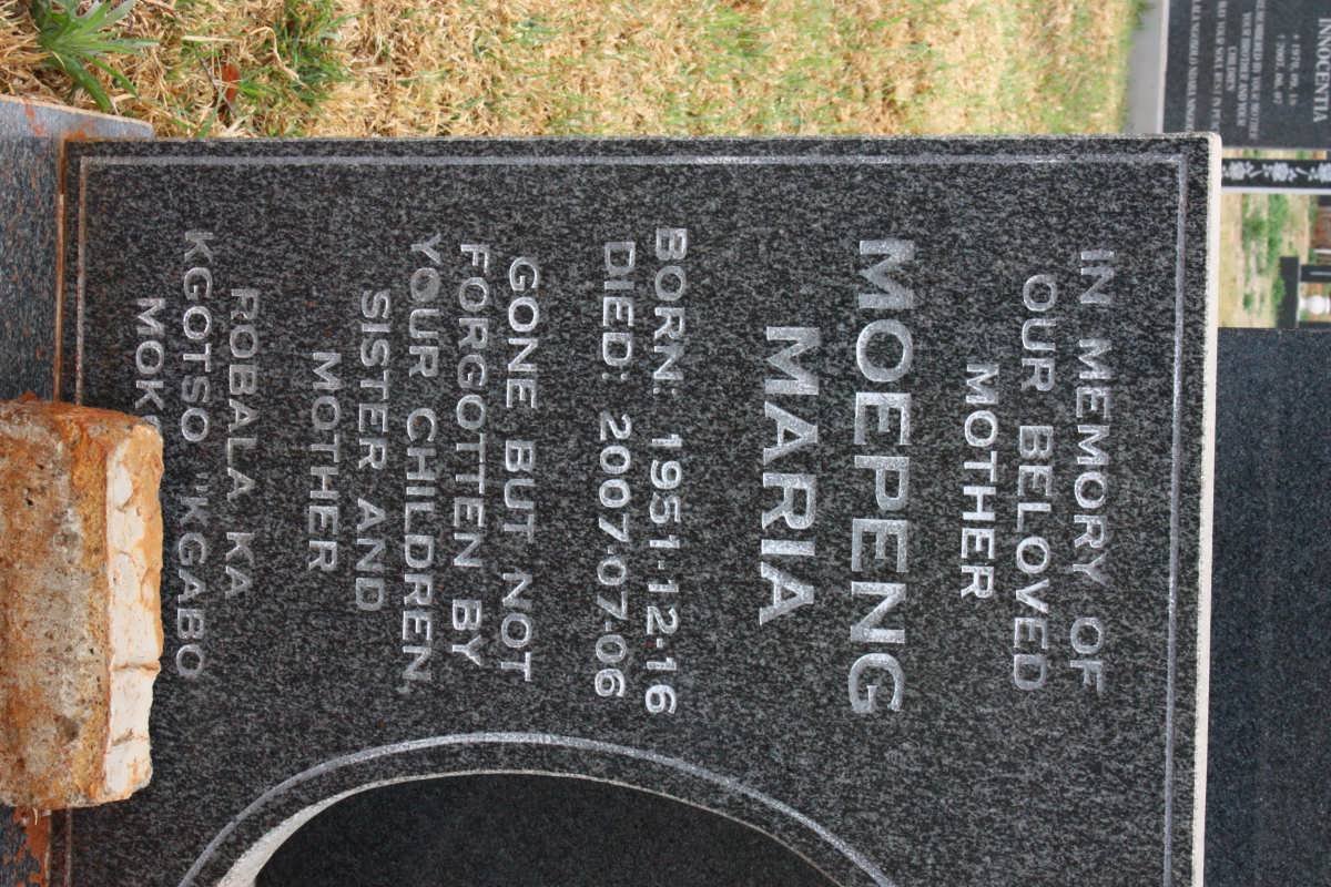 MOEPENG Maria 1951-2007