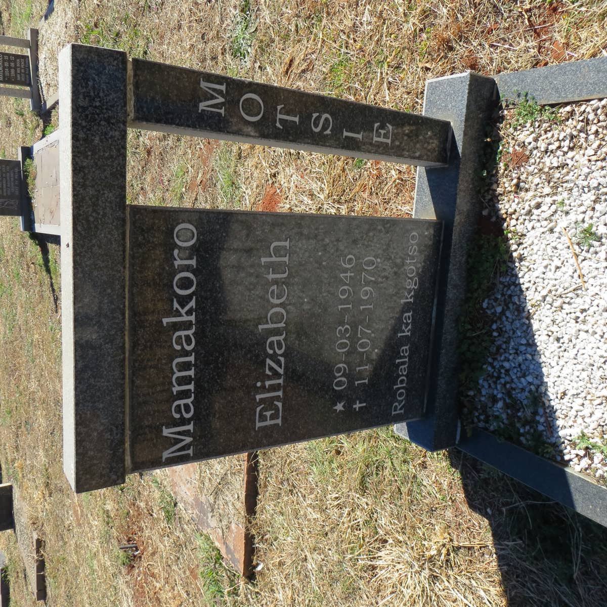 MOTSIE Mamakoro Elizabeth 1946-1970