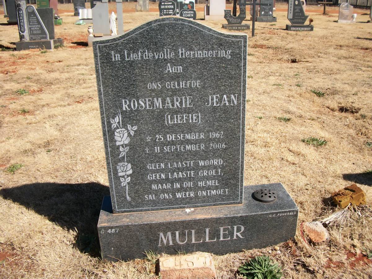 MULLER Rosemarie Jean 1962-2006