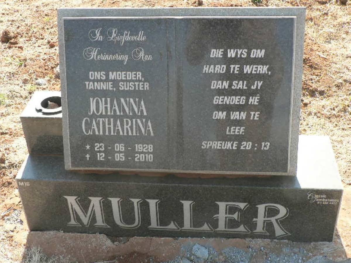 MULLER Johanna Catharina 1928-2010