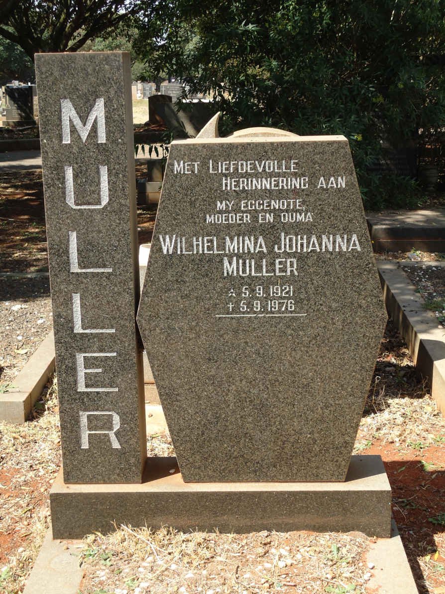 MULLER Wilhelmina Johanna 1921-1976
