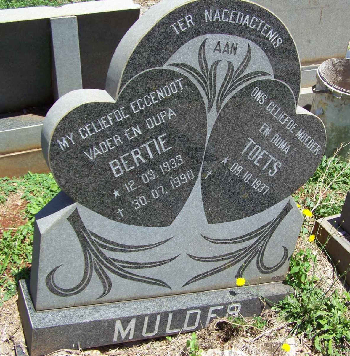 MULDER Bertie 1933-1990 &amp; Toets 1937-