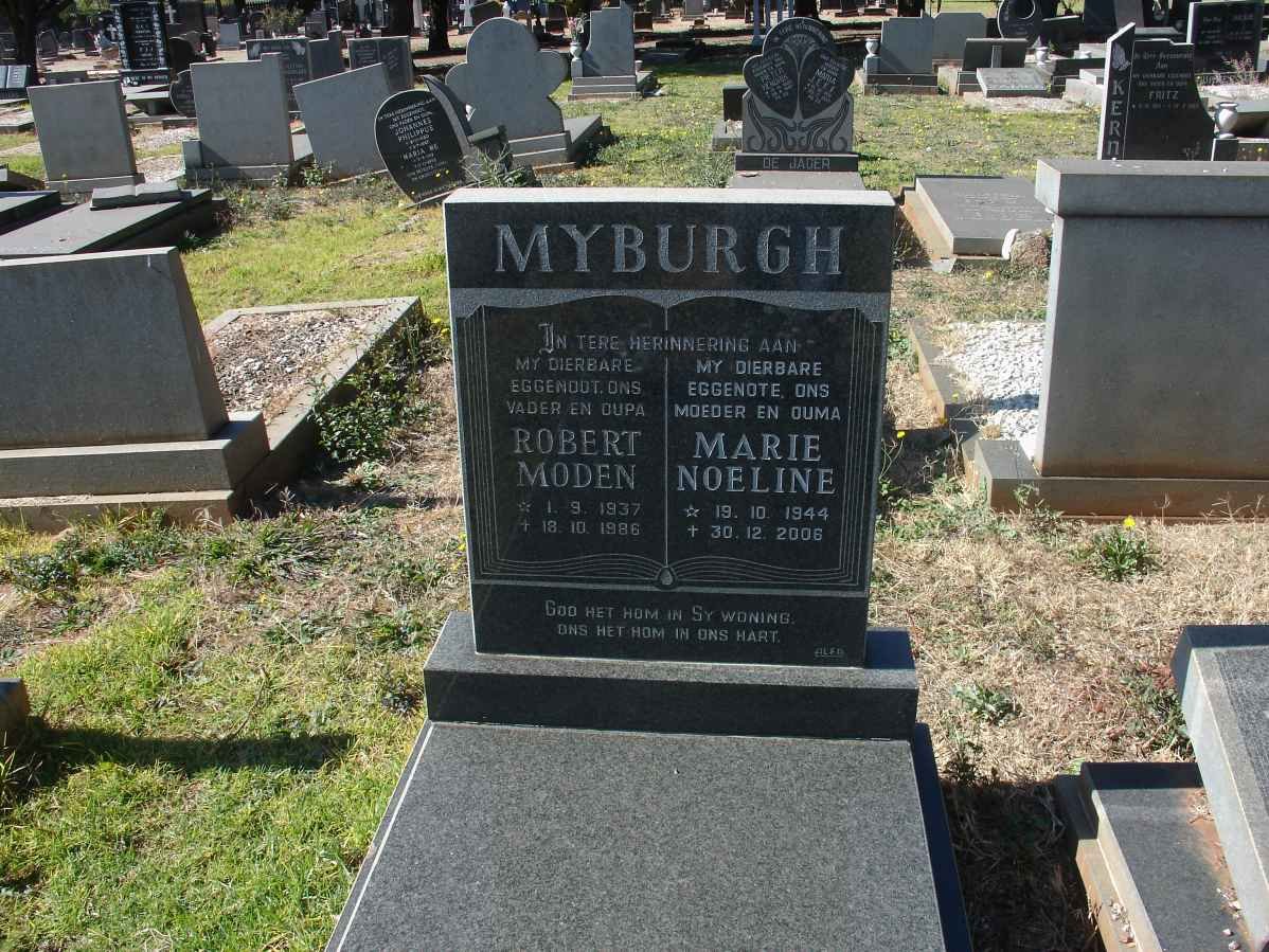 MYBURGH Robert Moden 1937-1986 &amp; Marie Noeline 1944-2006