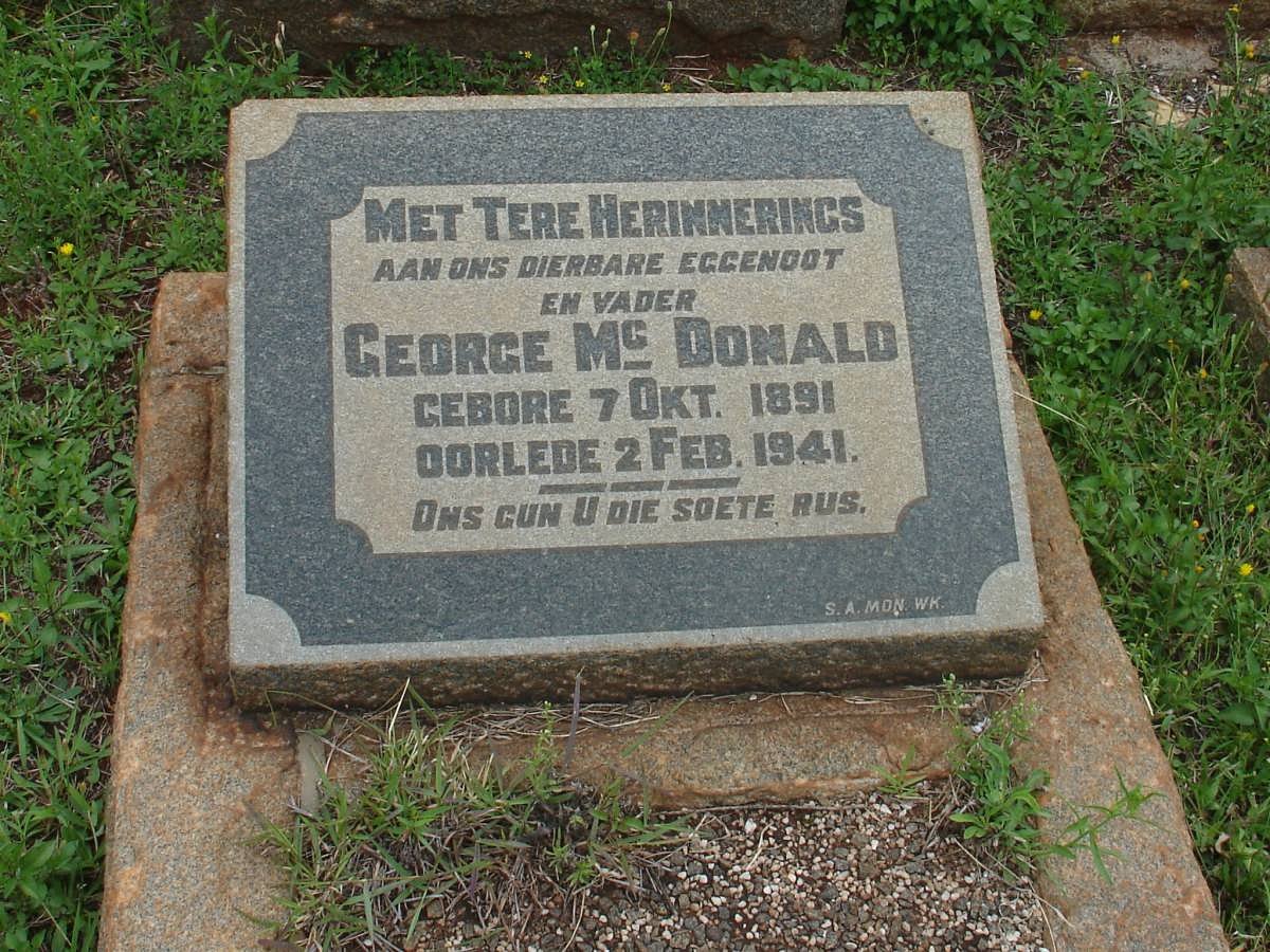 McDONALD George 1891-1941