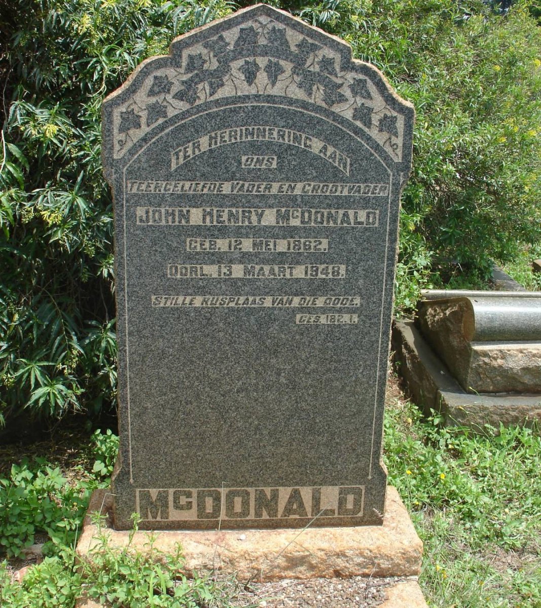 McDONALD John Henry 1862-1948