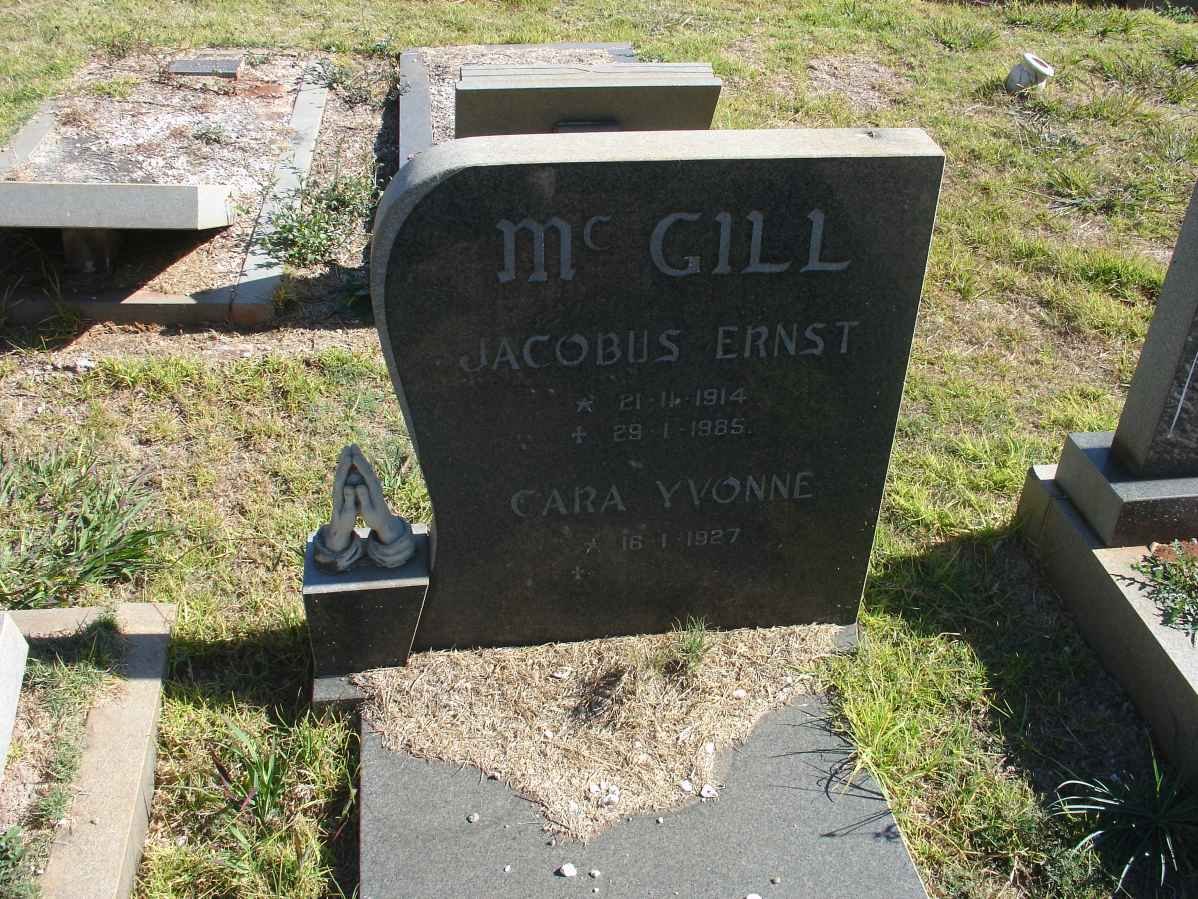 McGILL Jacobus Ernst 1914-1985 &amp; Cara Yvonne 1927-