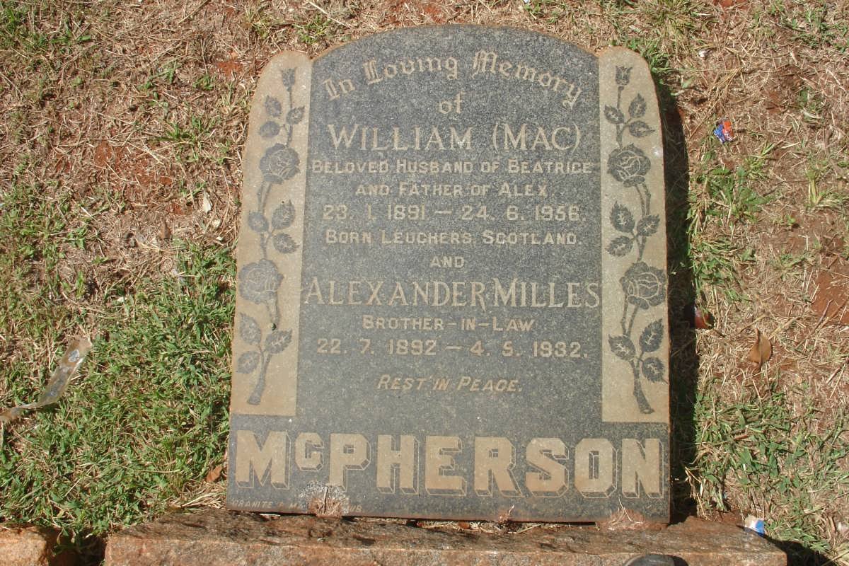 McPHERSON William 1891-1956 :: MILLES  Alexander 1892-1932