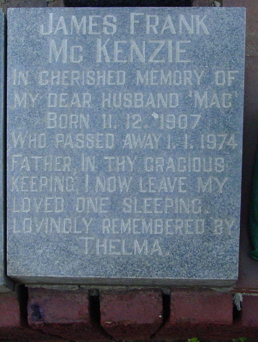 McKENZIE James Frank 1907-1974