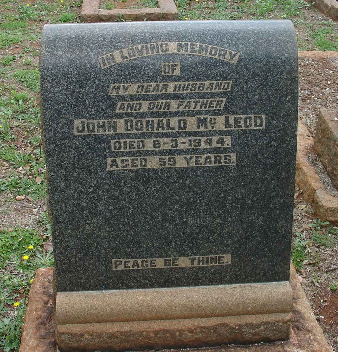 McLEOD John Donald -1944