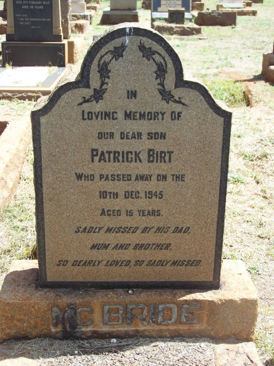 McBRIDE Patrick Birt -1945