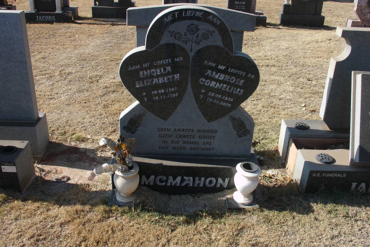 McMAHON Ambrose Cornelius 1939-2000 &amp; Engela Elizabeth 1941-1999