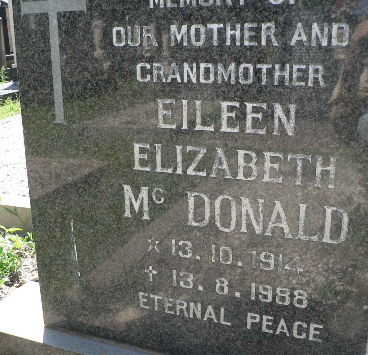 McDONALD Eileen 1914-1988