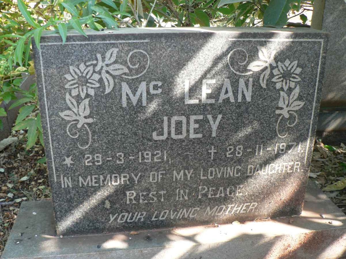 McLEAN Joey 1921-1971