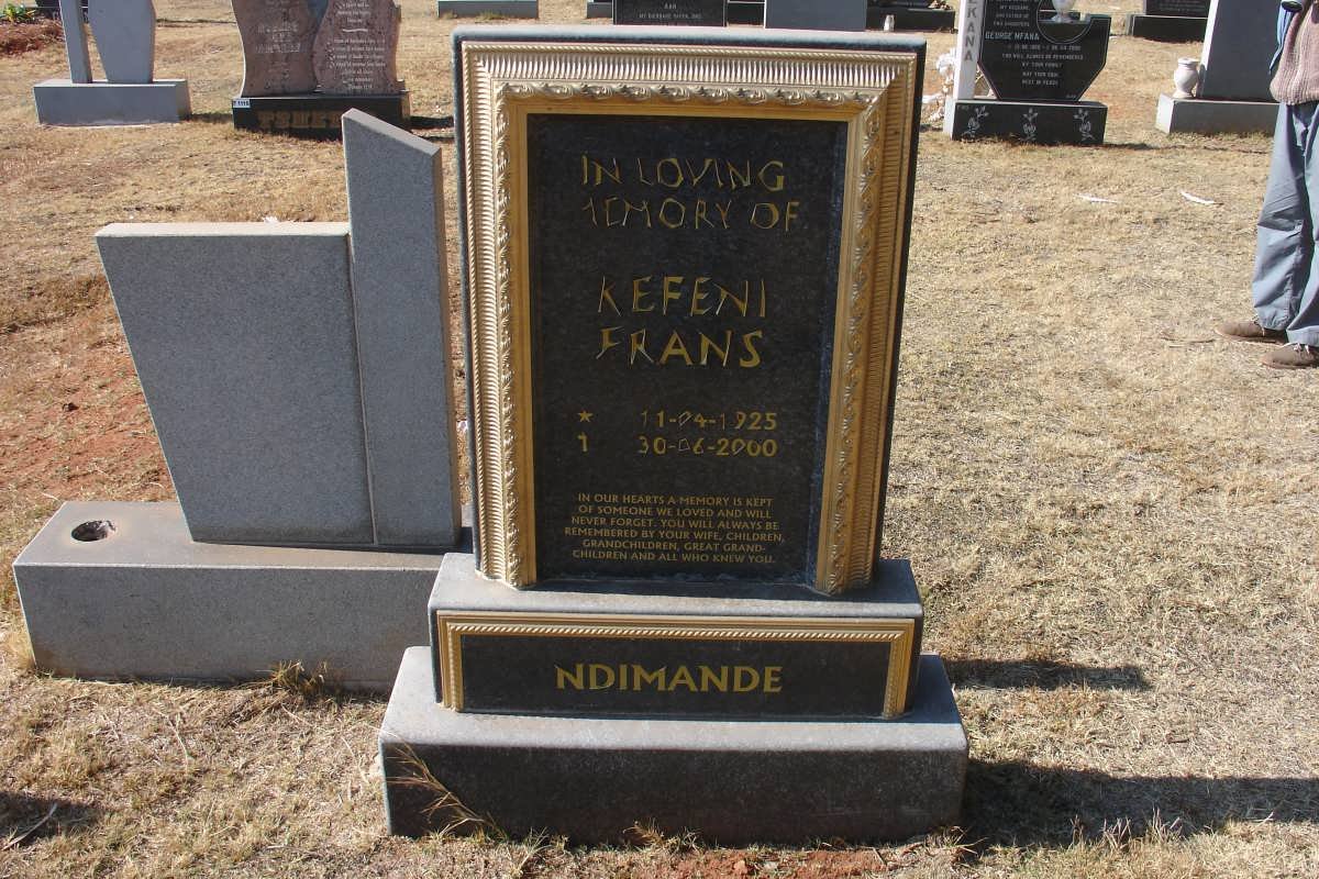 NDIMANDE Kefeni Frans 1925-2000
