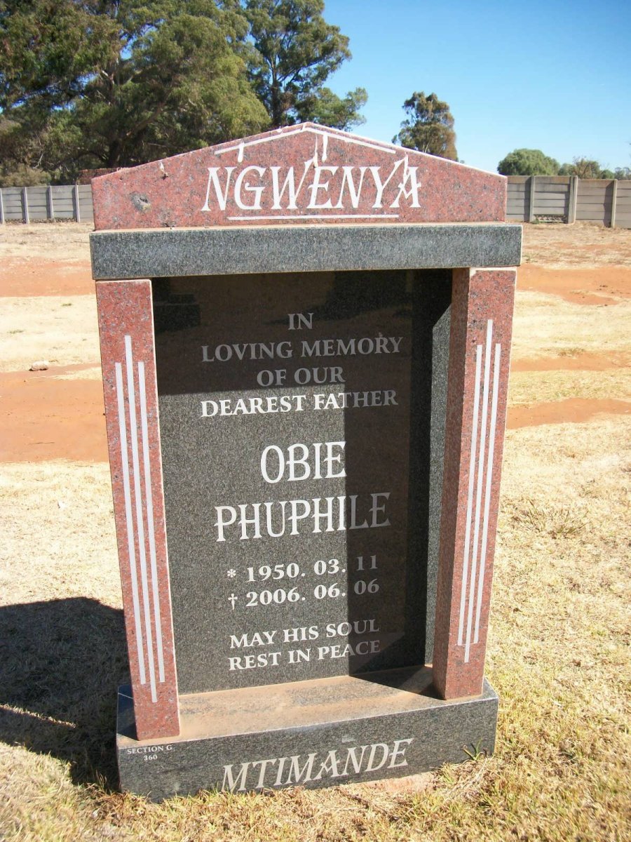 NGWENYA Obie Phuphile 1950-2006