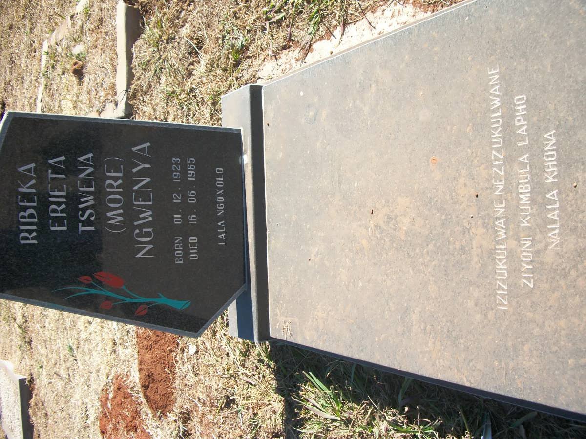 NGWENYA Ribeka Erieta Tswena 1923-1965