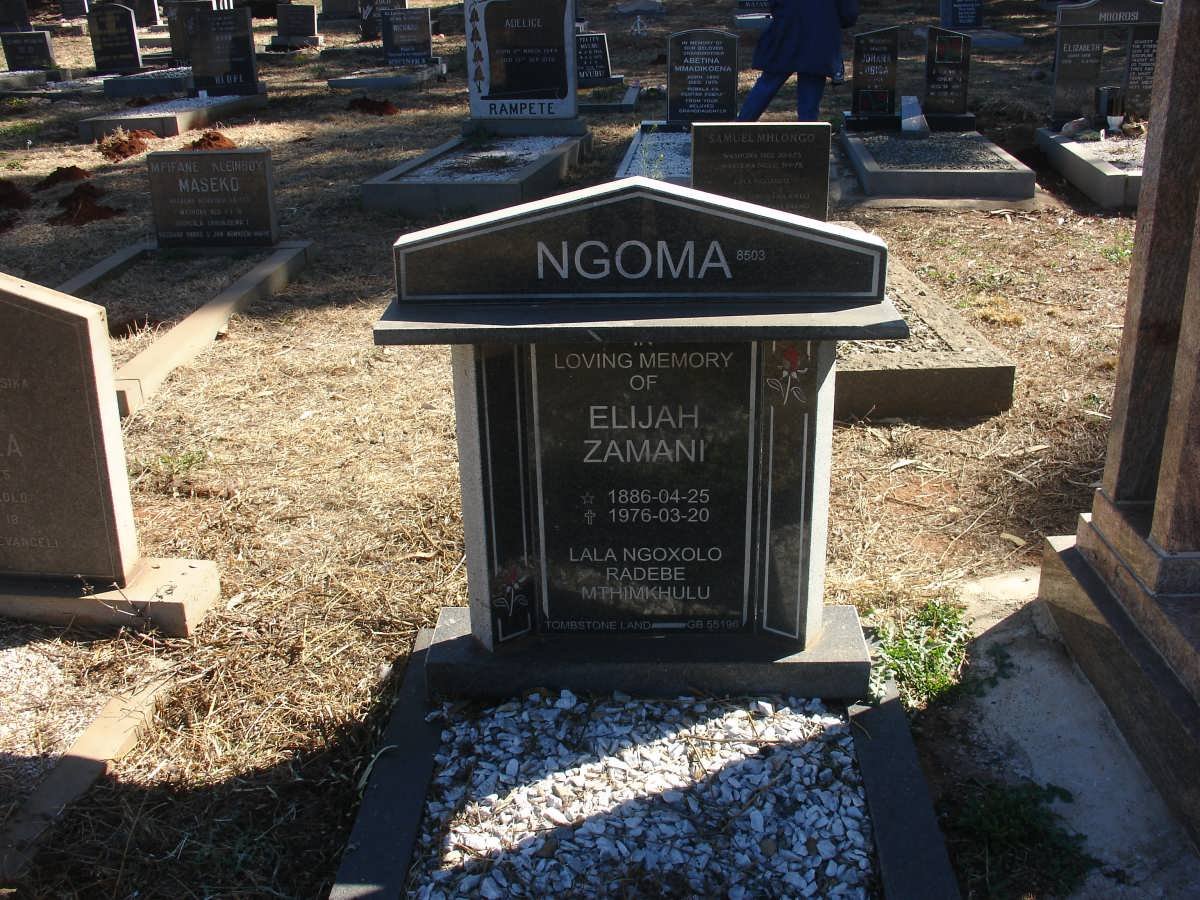 NGOMA Elijah Zamani 1886-1976