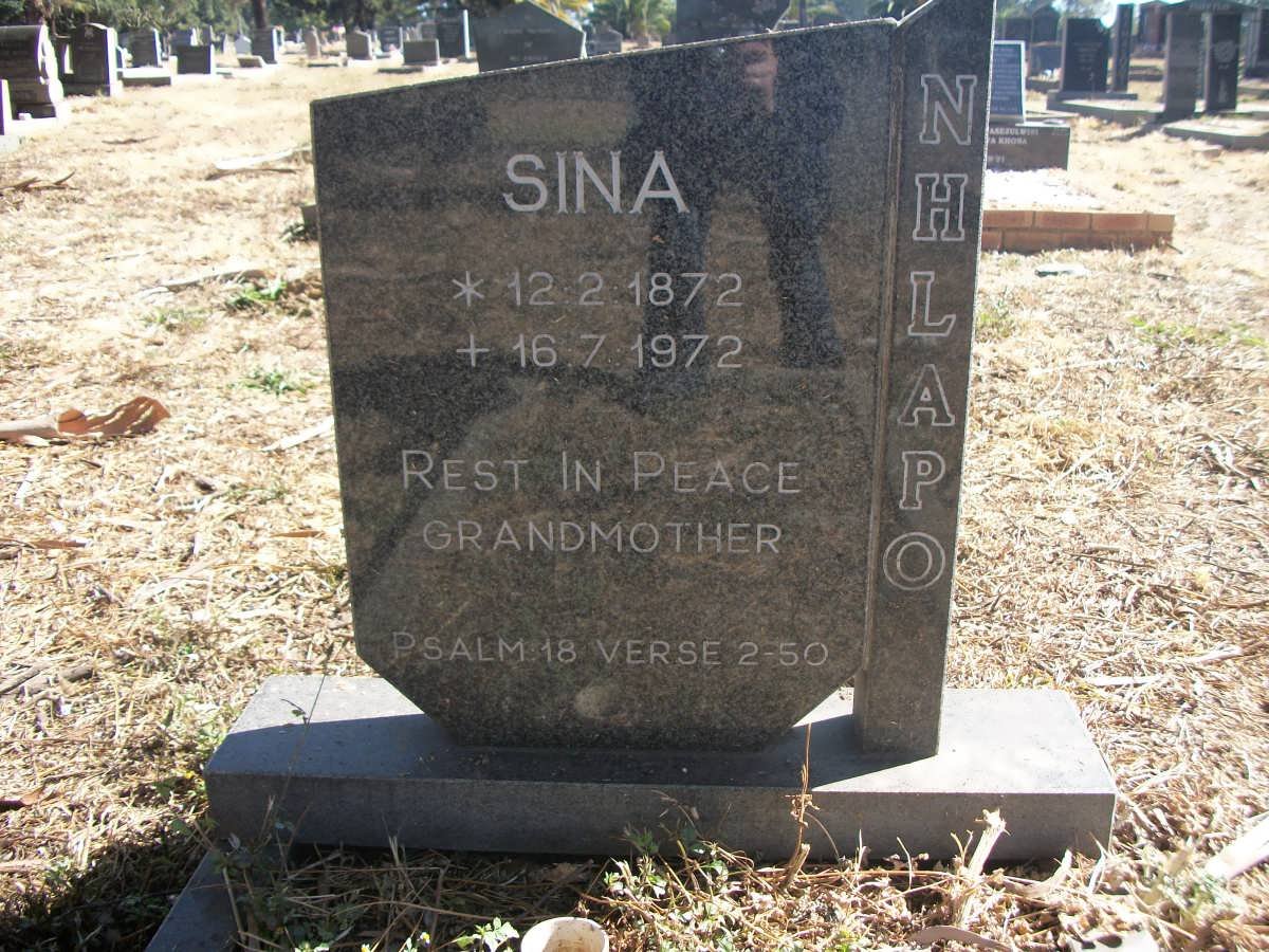 NHLAPO Sina 1872-1972