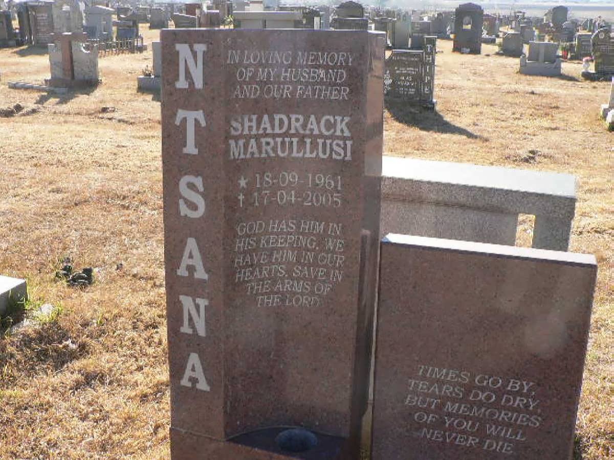 NTSANA Shadrack Marullusi 1961-2005