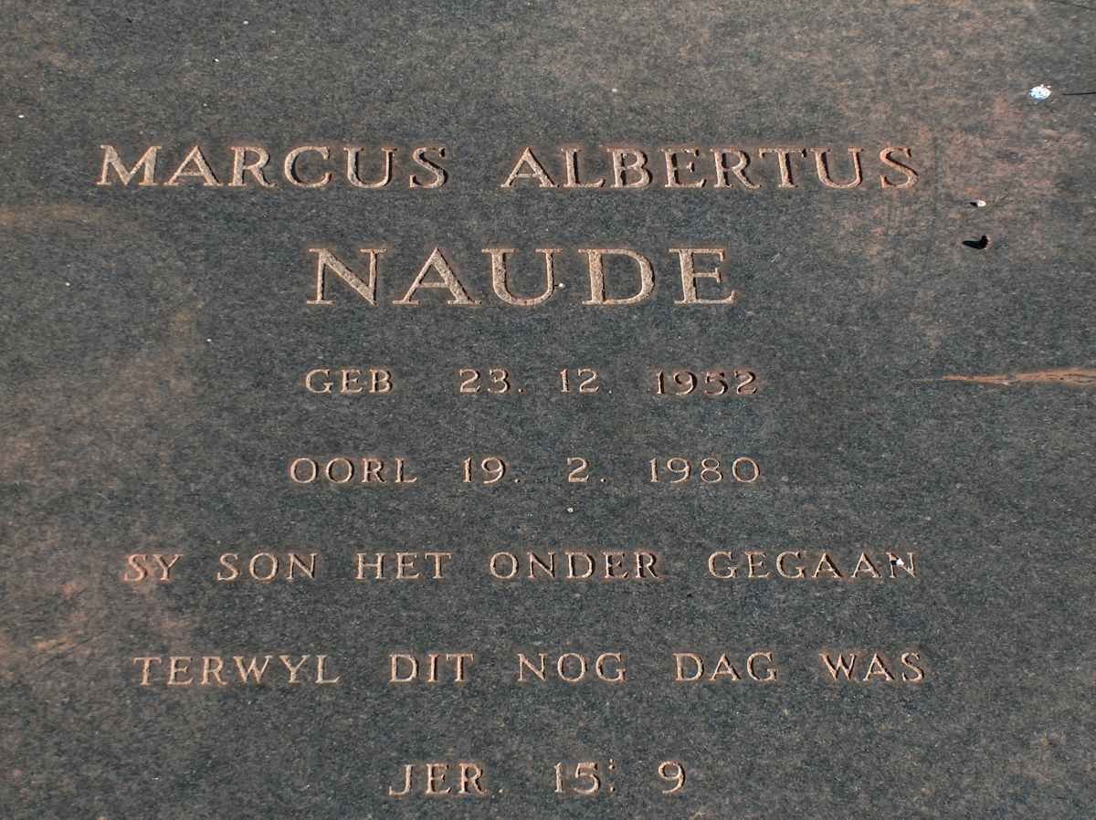 NAUDE Marcus Albertus 1952-1980