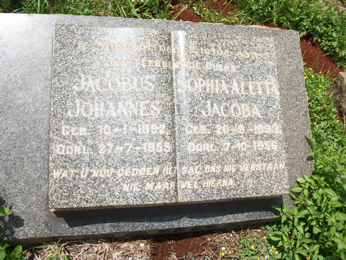 NAUDE Jacobus Johannes 1892-1955 &amp; Sophia Aletta Jacoba 1893-1956