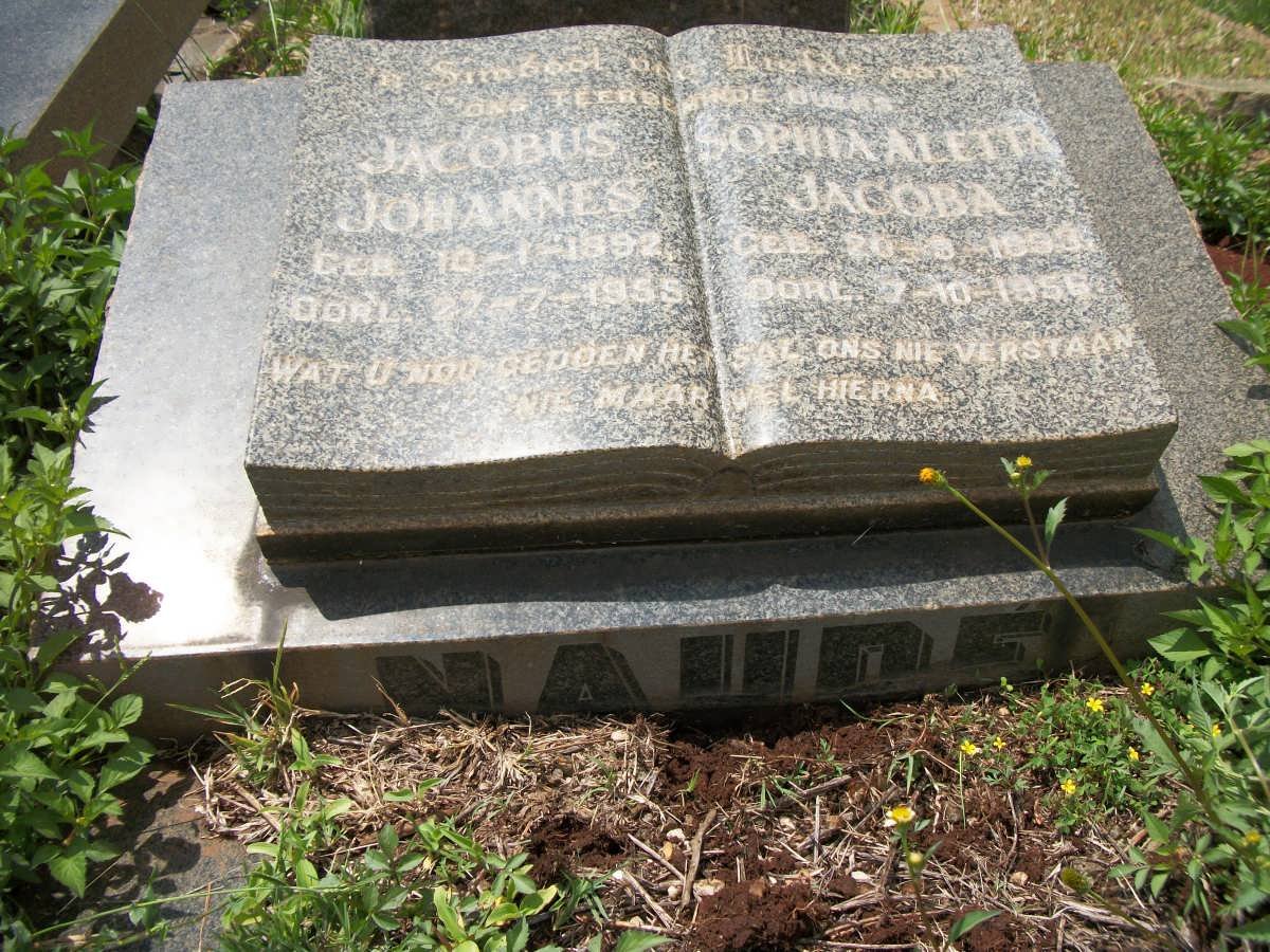 NAUDE Jacobus Johannes 1892-1955 &amp; Sophia Aletta Jacoba 1893-1956