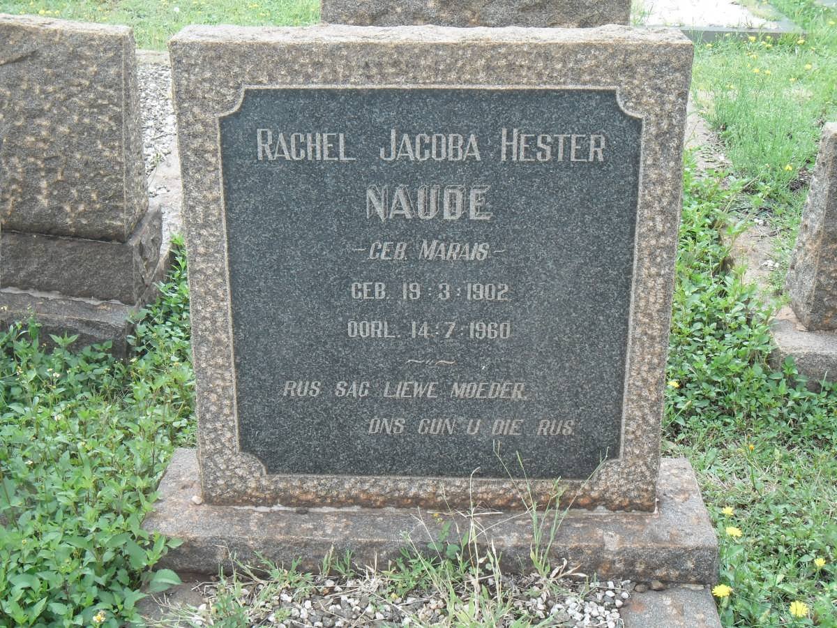 NAUDE Rachel Jacoba Hester nee MARAIS 1902-1960