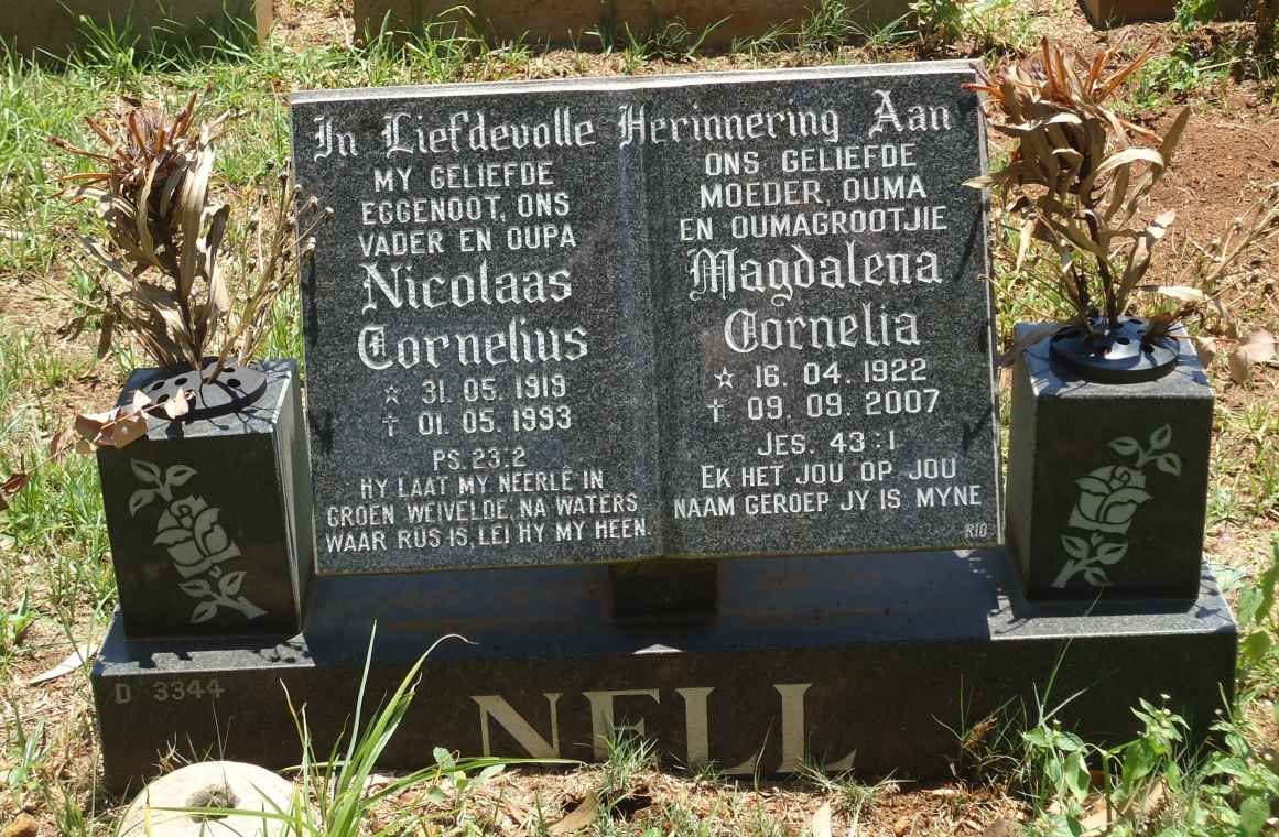NELL Nicolaas Cornelius 1919-1993 &amp; Magdalena Cornelia 1922-2007