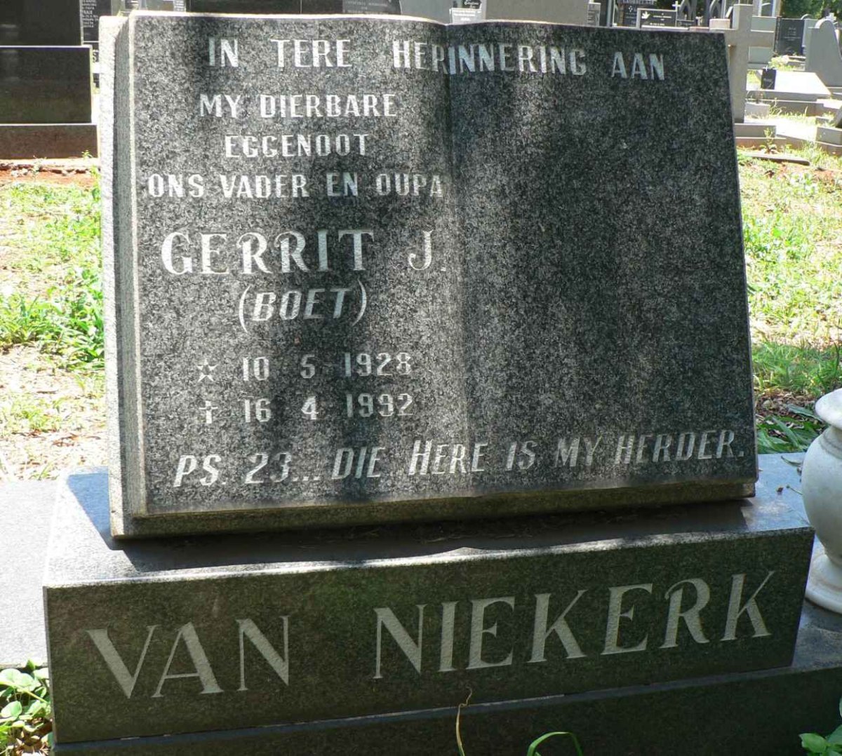 NIEKERK Gerrit J., van 1928-1992