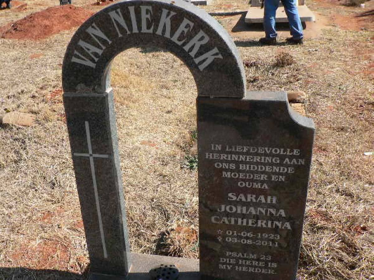 NIEKERK Sarah Johanna Catherina, van 1923-2011