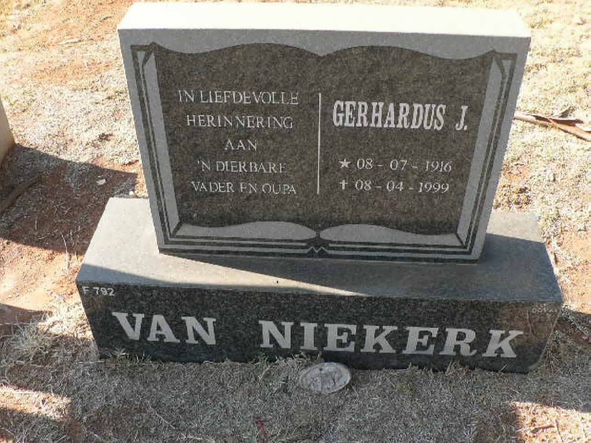 NIEKERK Gerhardus J., van 1916-1999