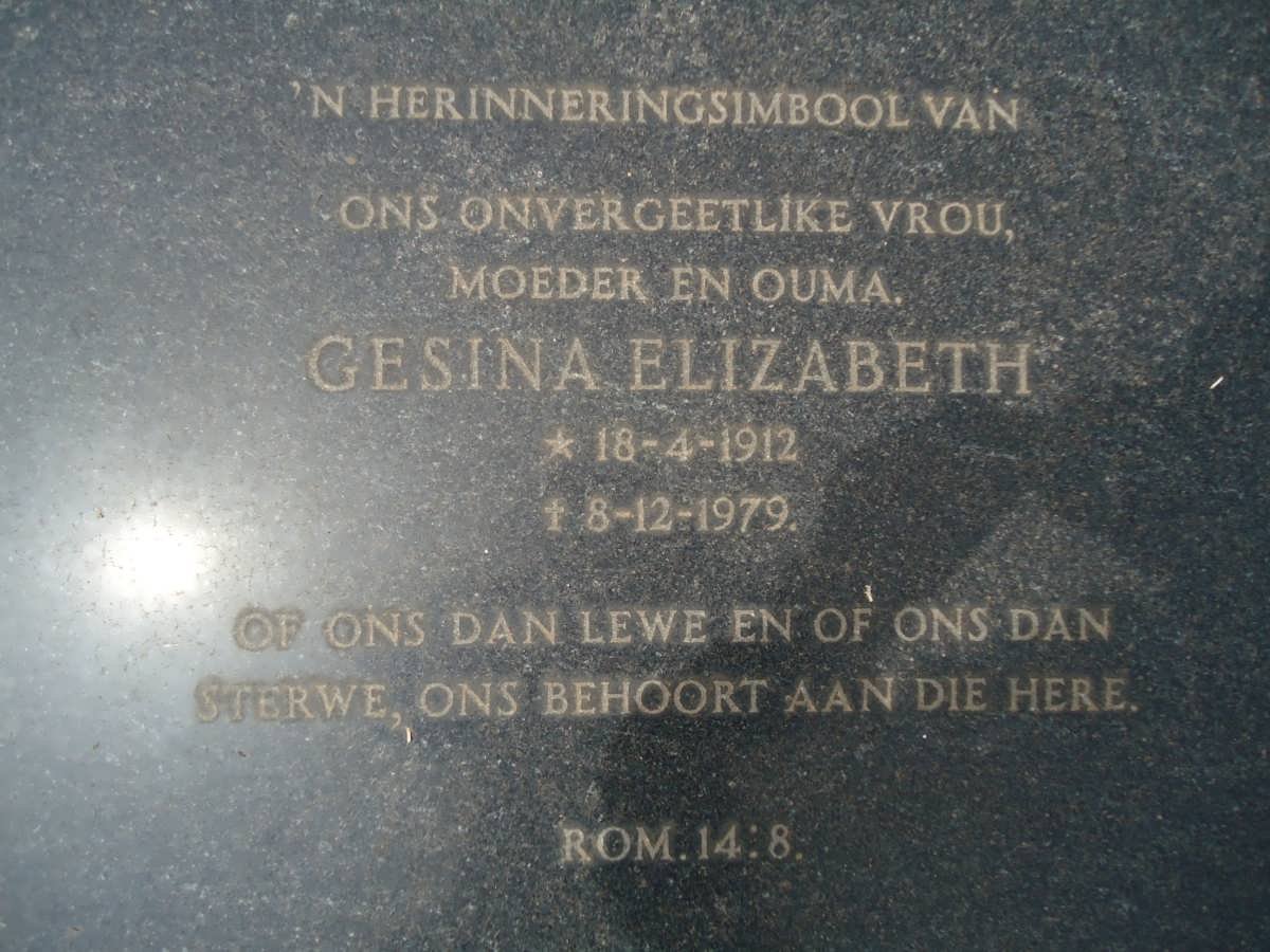 NIEKERK, Marthinus Jacobus, van 1906-1988 &amp; Gesina Elizabeth 1912-1979