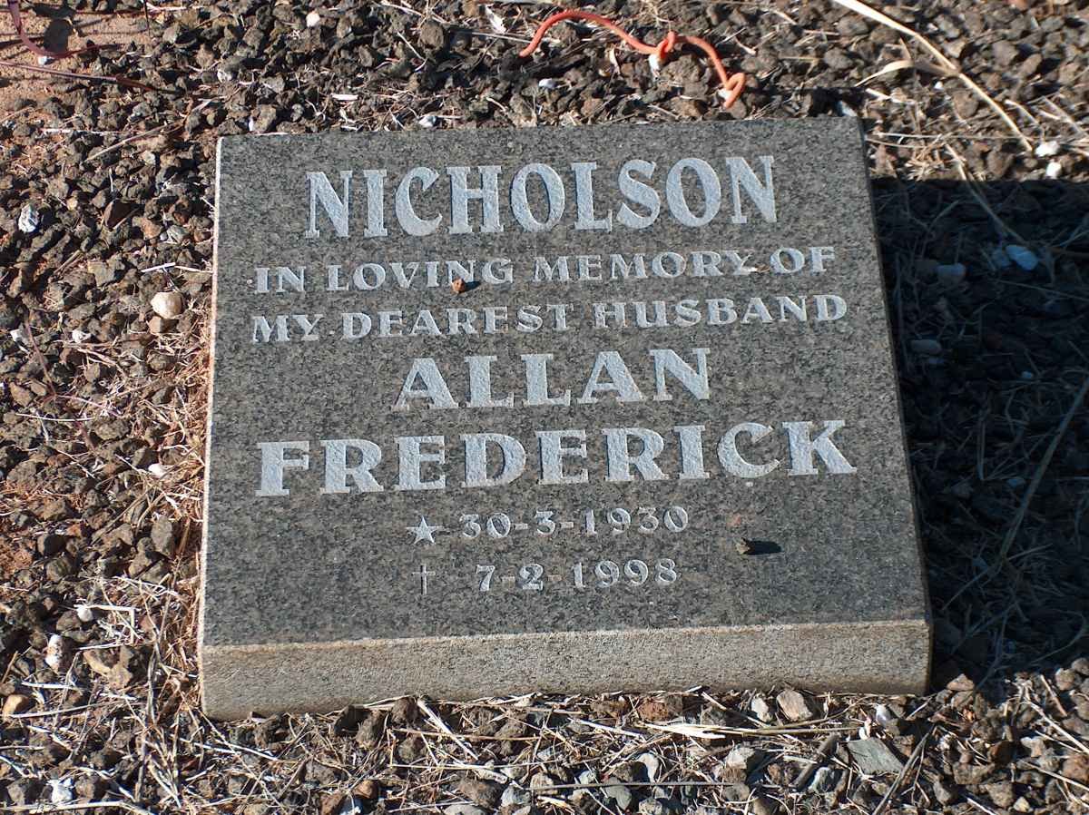 NICHOLSON Frederick -1958 &amp; Nell -1980 :: NICHOLSON Allan Frederick 1930-1998 