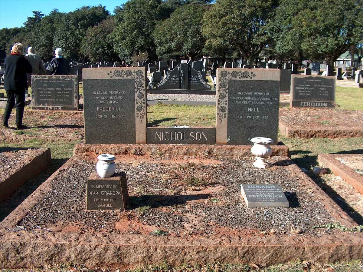 NICHOLSON Frederick -1958 &amp; Nell -1980 :: NICHOLSON Allan Frederick 1930-1998