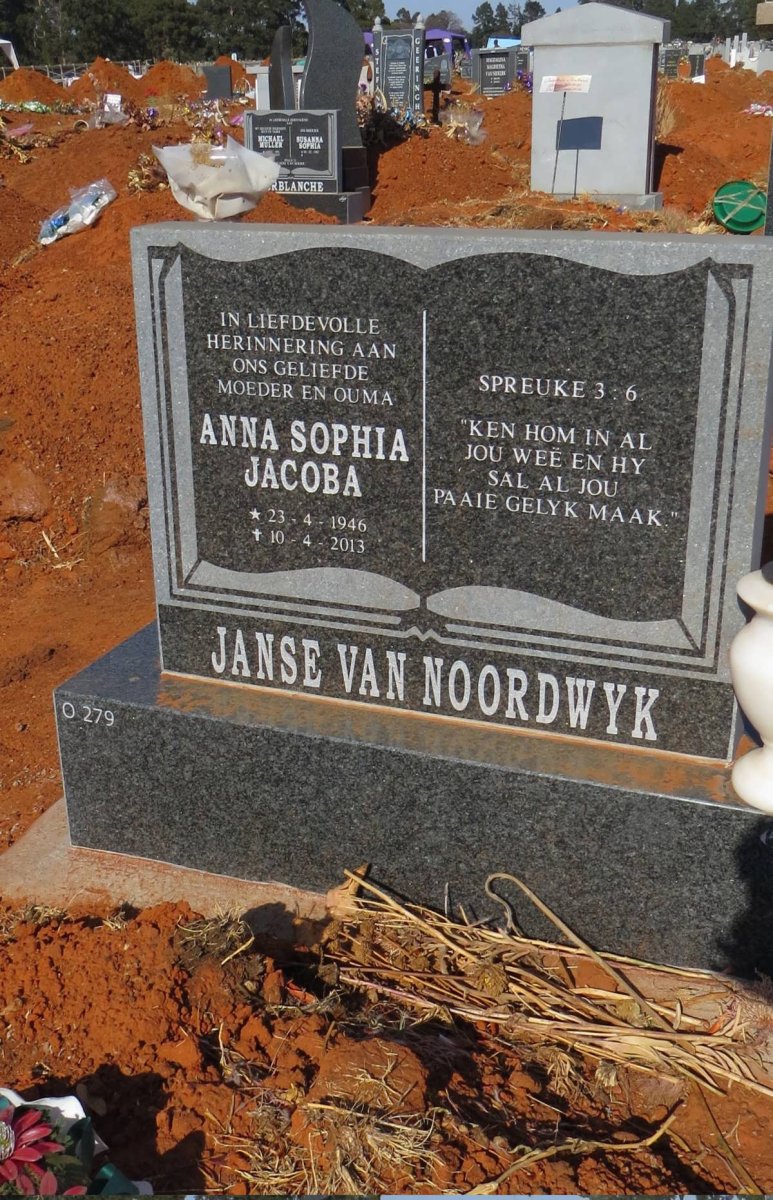 NOORDWYK Anna Sophia Jacoba, Janse van 1946-2013