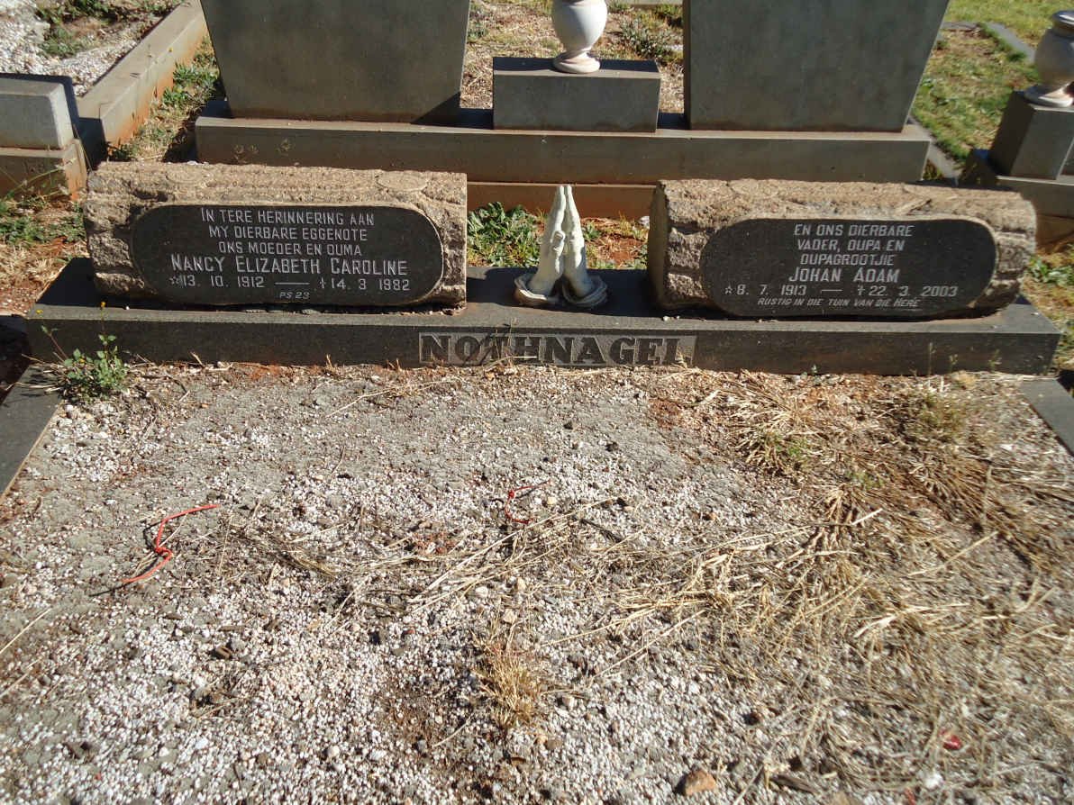 NOTHNAGEL Johan Adam 1913-2003 &amp; Nancy Elizabeth Caroline 1912-1982
