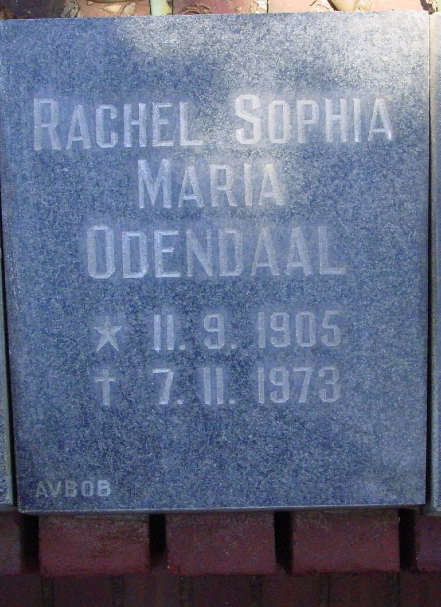 ODENDAAL Rachel Sophia Maria 1905-1973