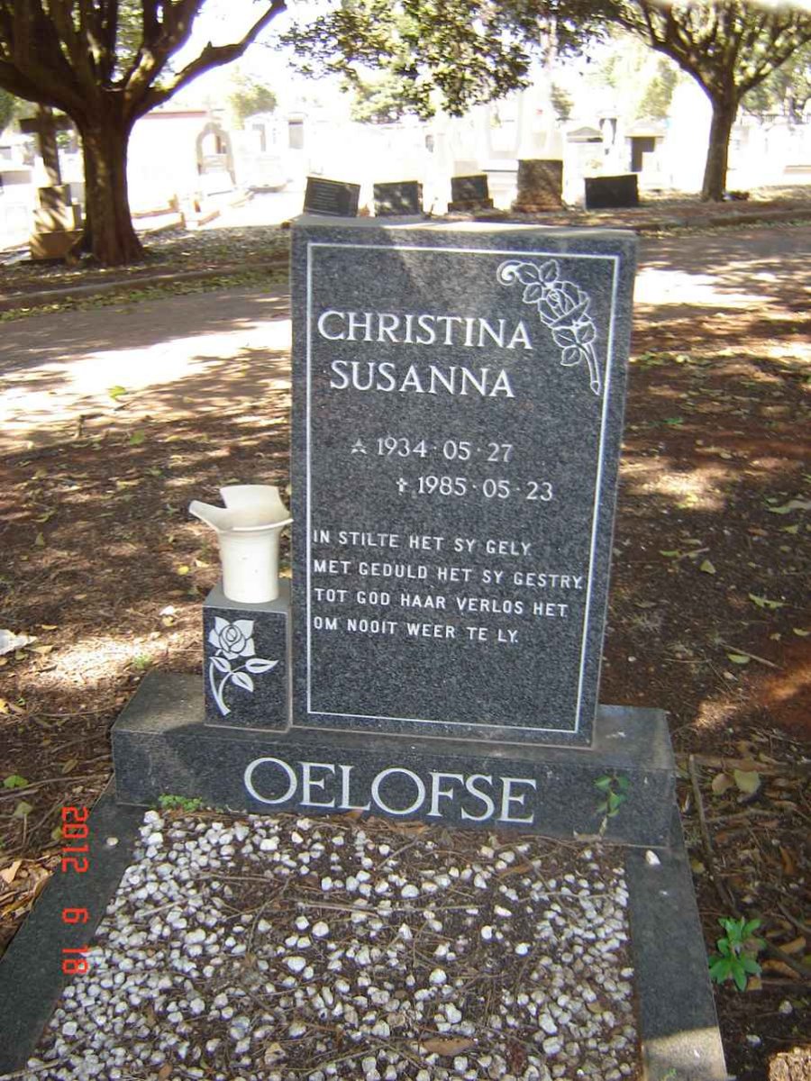 OELOFSE Christina Susanna 1934-1985