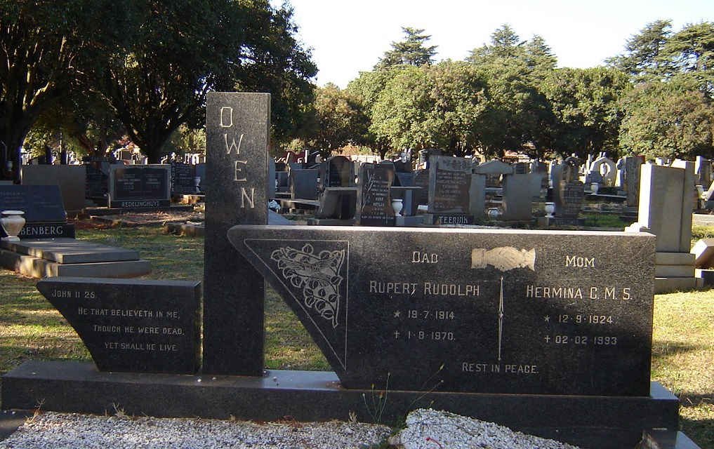 OWEN Rupert Rudolph 1914-1970 &amp; Hermina C.M.S. 1925-1993