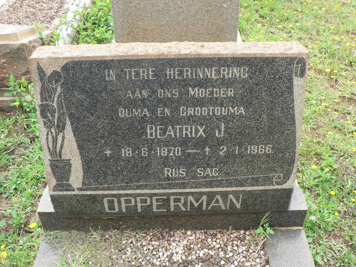 OPPERMAN Beatrix J. 1870-1966