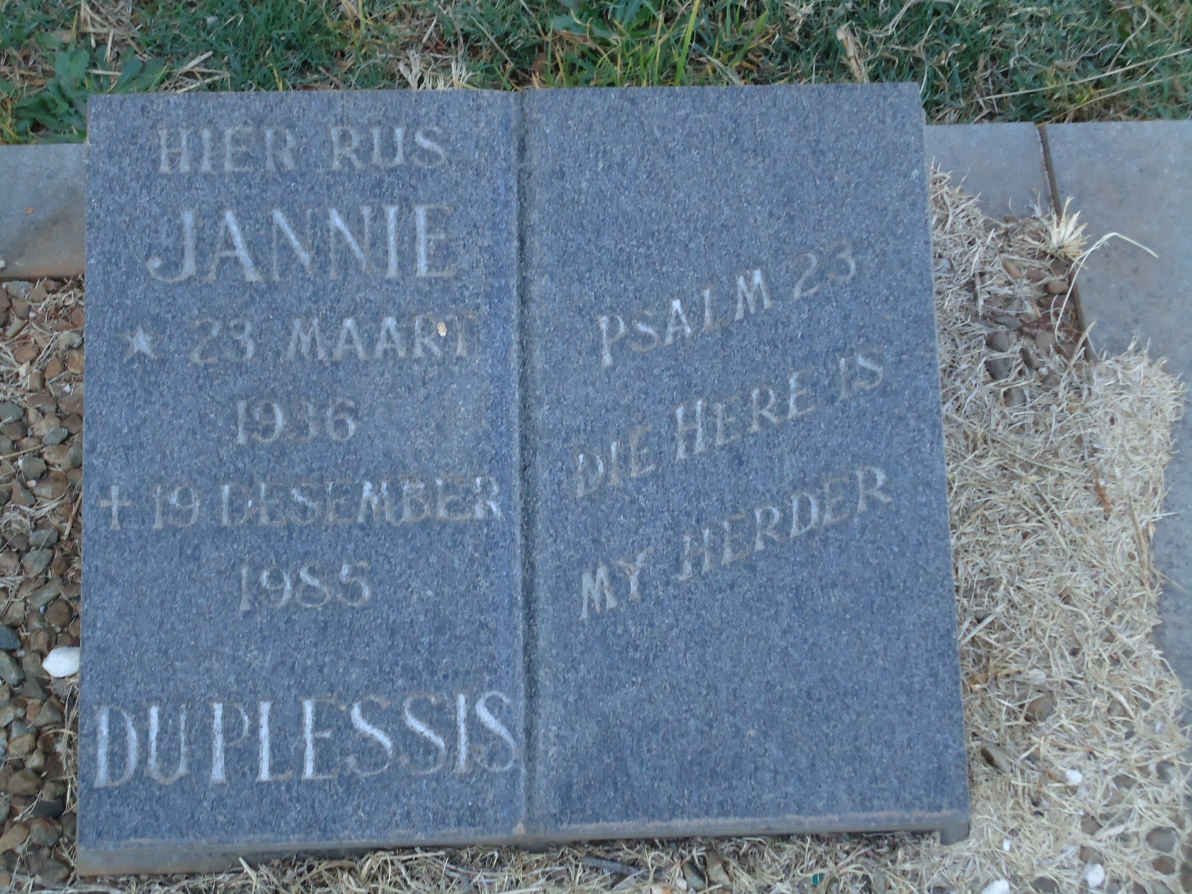 PLESSIS Jannie, du 1936-1985