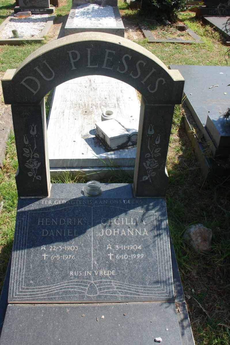 PLESSIS Hendrik Daniel, du 1903-1976 &amp; Cecillia Johanna 1904-1999