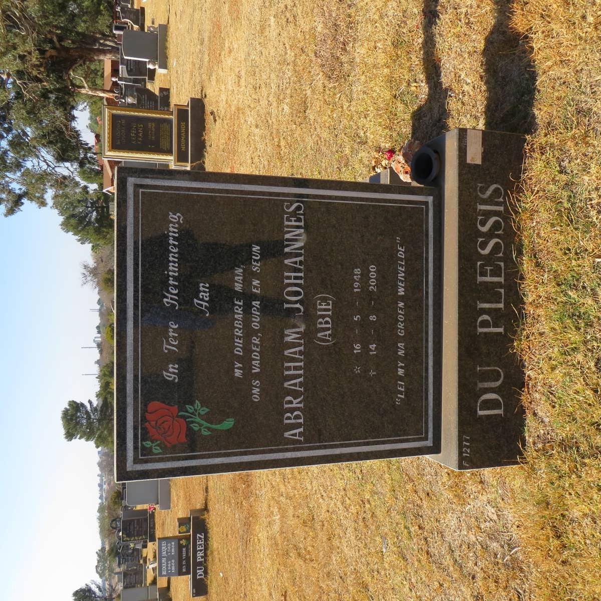 PLESSIS Abraham Johannes, du 1948-2000