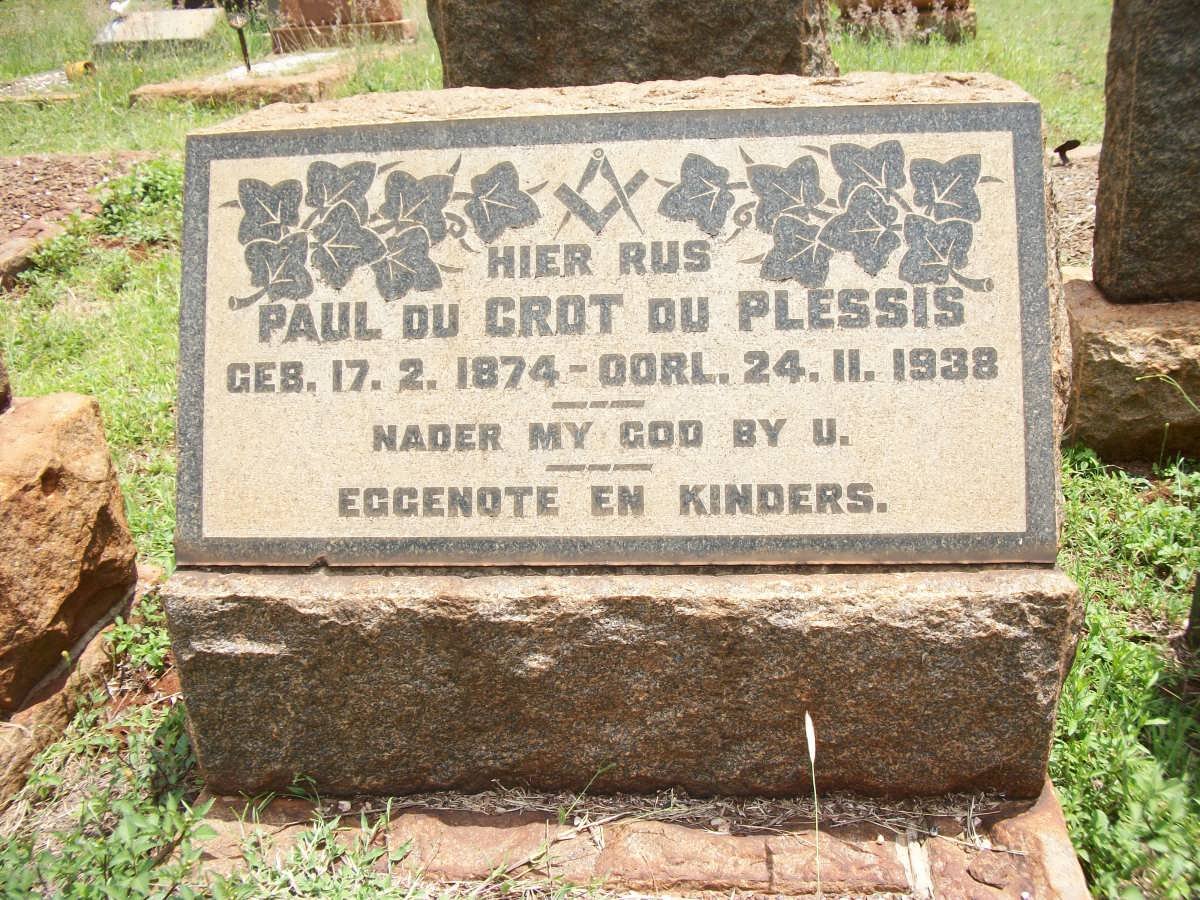 PLESSIS Paul du Grot, du 1874-1938