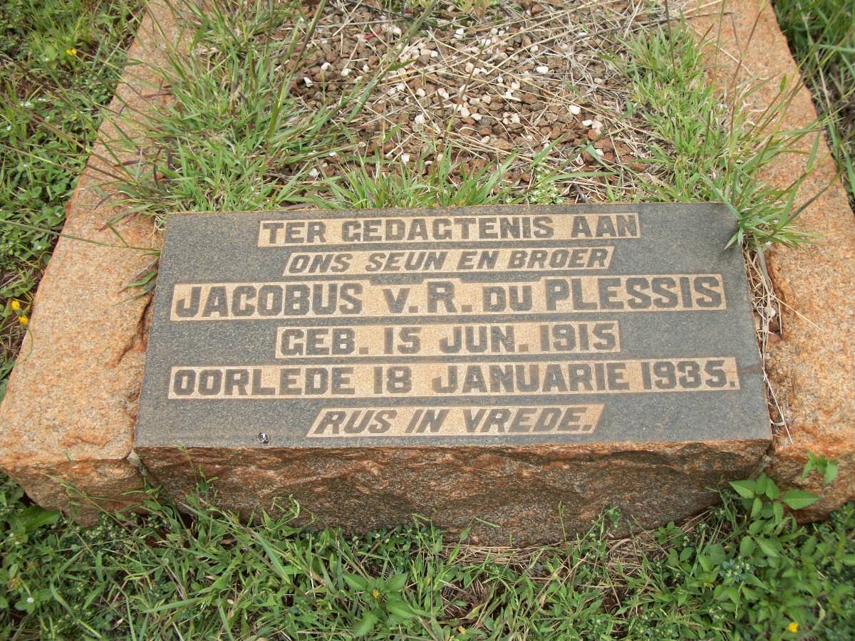 PLESSIS Jacobus v.R., du 1915-1935