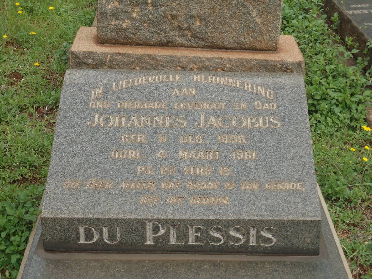 PLESSIS Johannes Jacobus, du 1898-1961