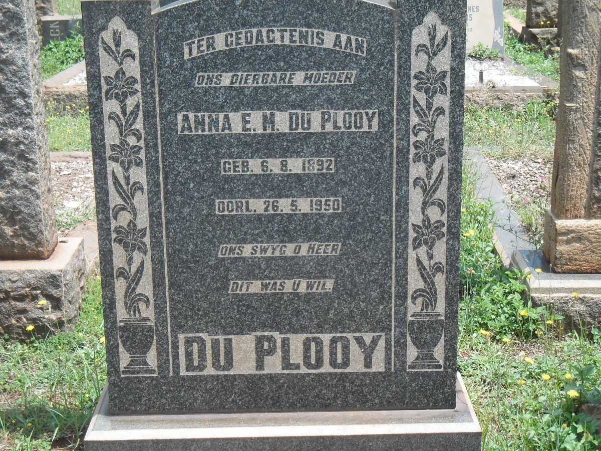 PLOOY Anna E.M., du 1892-1950
